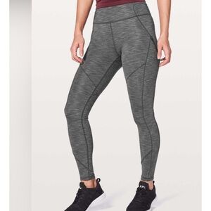 Lululemon Rain N Train Heathered gray  Leggings full length 28 inches